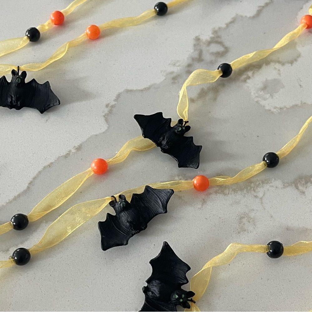 Halloween Bat and Bead garland 12 feet long